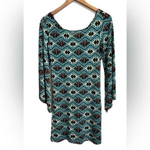 ✨ STAR VIXEN Retro Dress Turquoise & Dark Brown